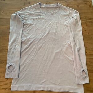 Lululemon long-sleeve light blue Swiftly tech shirt, size 8, pre-owned